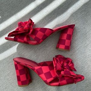 Gianni bini red pink bow heel